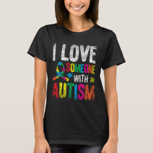 Camiseta Eu Amo Alguém Com Autismo Autista Autistas Suporte