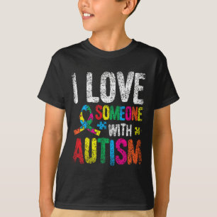 Camiseta Eu Amo Alguém Com Autismo Autista Autistas Suporte
