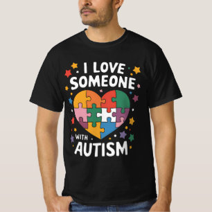 Camiseta Eu Amo Alguém Com Autismo Conscientização Autista