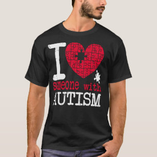 Camiseta Eu Amo Alguém com Autismo Conscientização sobre Au