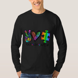 Camiseta Eu Amo Alguém Com Autismo Paz Amor Autismo