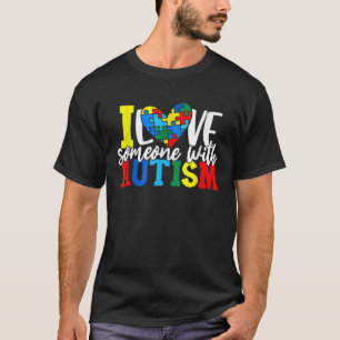 Camiseta Eu Amo Alguém Com Autismo Sensibilização Autista O