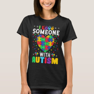 Camiseta Eu Amo Alguém Com Autismo Sensibilização Homens Mu