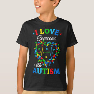 Camiseta Eu Amo Alguém Com Autismo Sensibilização Homens Mu
