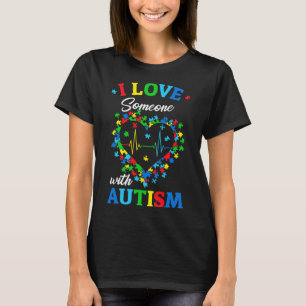Camiseta Eu Amo Alguém Com Autismo Sensibilização Homens Mu