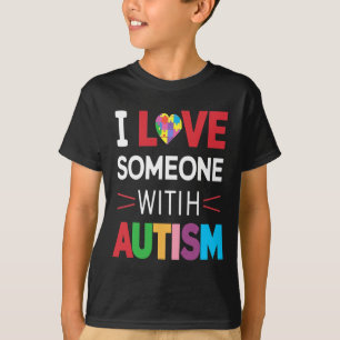 Camiseta Eu Amo Alguém Com Autismo Sensibilização Homens Mu