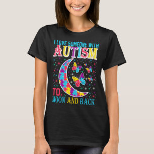 Camiseta Eu amo alguém com Borboleta de Conscientização da