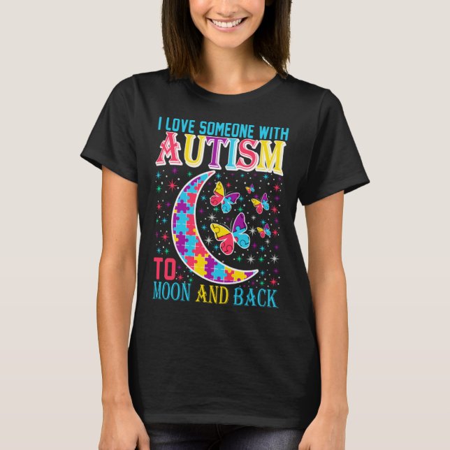 Camiseta Eu amo alguém com Borboleta de Conscientização da  (Frente)