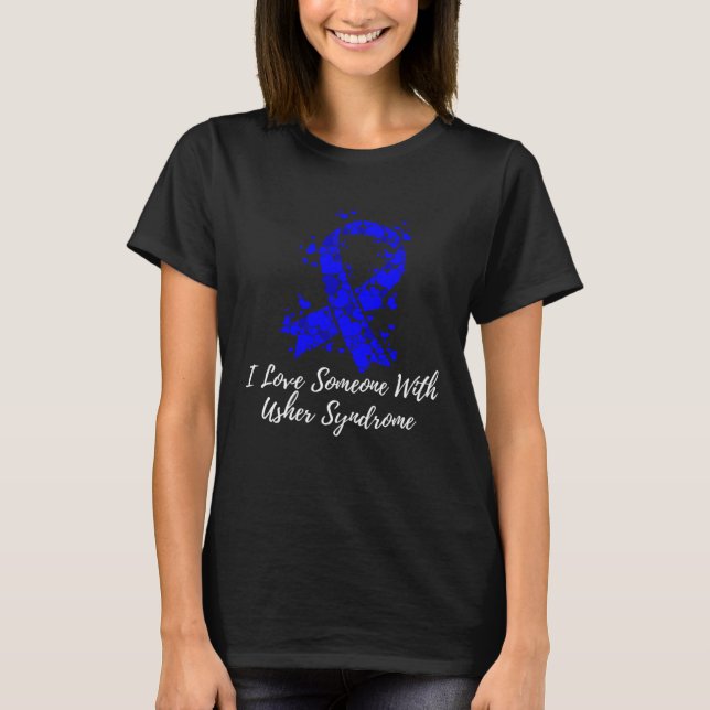 Camiseta Eu Amo Alguém Com Consciência da Síndrome de Usher (Frente)