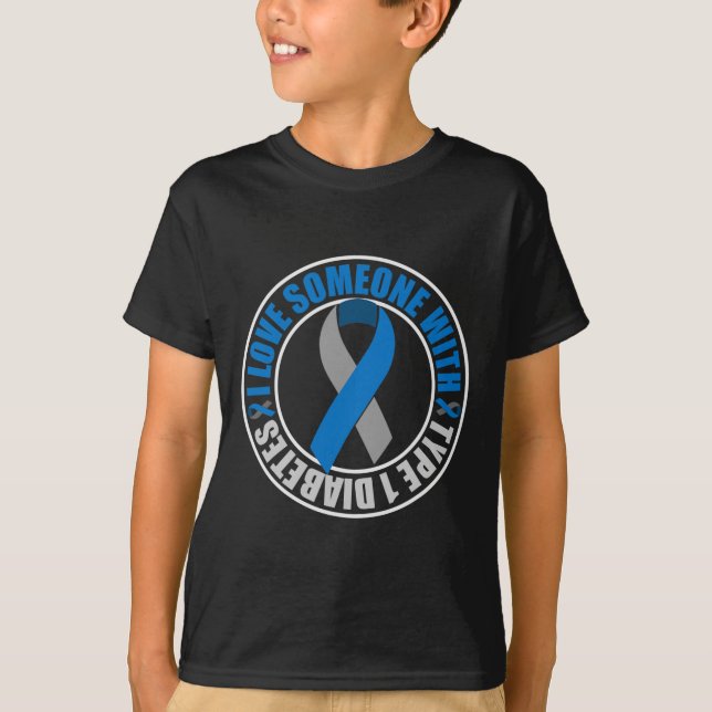 Camiseta Eu amo alguém com diabetes tipo 1 (Frente)