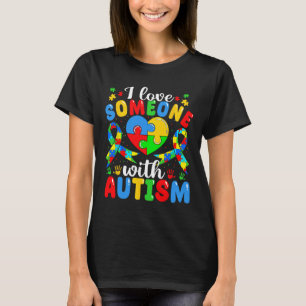 Camiseta Eu Amo Alguém Com Puzzle do Coração da Conscientiz