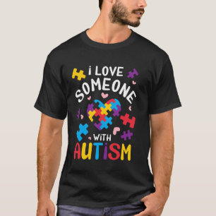 Camiseta Eu Amo Alguém Com Quebra-Cabeça Do Coração Do Auti