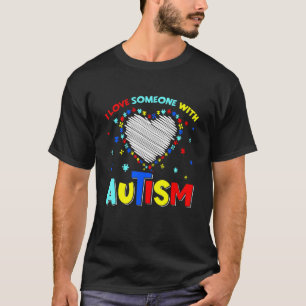 Camiseta Eu Amo Alguém Com Suporte Autista Crianças A