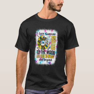 Camiseta Eu Amo Alguém Com Suporte Lua E Costas Autismo A