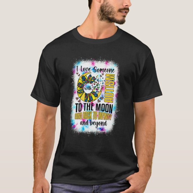 Camiseta Eu Amo Alguém Com Suporte Lua E Costas Autismo A (Frente)