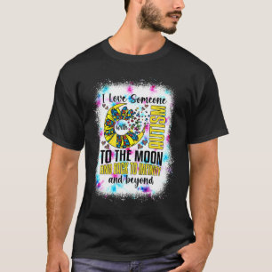 Camiseta Eu Amo Alguém Com Suporte Lua E Costas Autismo A