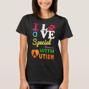 Camiseta Eu Amo Alguém Especial Com Quebra-Cabeça Autismo C
