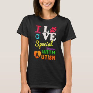 Camiseta Eu Amo Alguém Especial Com Quebra-Cabeça Autismo C