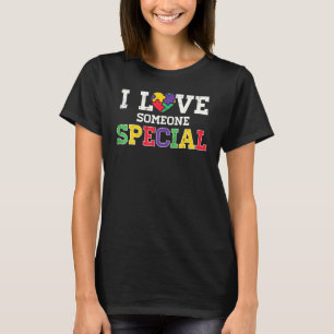 Camiseta Eu Amo Alguém Especial Quebra-cabeça Autismo Homen