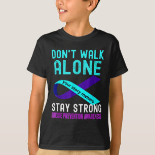 Camiseta Eu Amo Alguém Que Preveja Suicídio Com Rúpida Teal