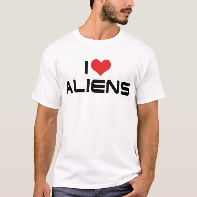 Camiseta Eu Amo Alienígenas (Frente)