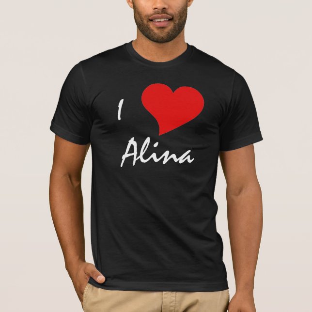 Camiseta Eu Amo Alina - Alina Me Ama (Frente)