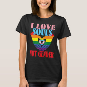 Camiseta eu amo almas não gênero, arco-íris amo coração em