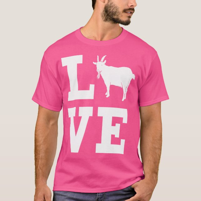 Camiseta Eu Amo Amante de os animais De Cabras (Frente)