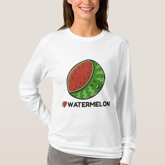 Camiseta Eu Amo Amantes De Fruta De Melancia (Frente)