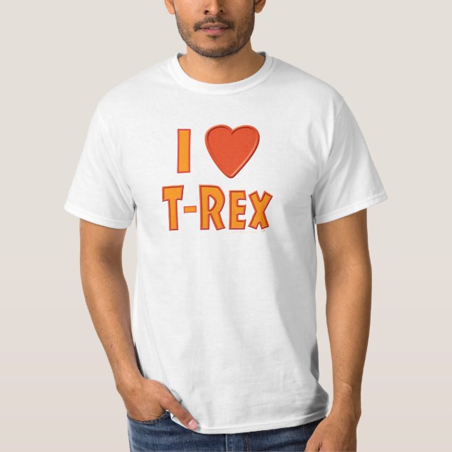 Camiseta Eu amo amantes do dinossauro de Rex do (Frente)