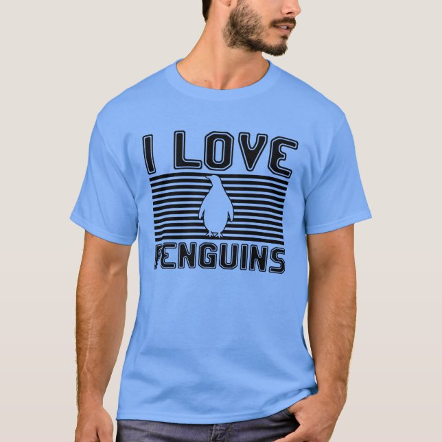 Camiseta Eu amo amigos pinguins (Frente)