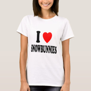 Camiseta Eu amo (amo) Snowbunnies Esquiando Atração de Snow
