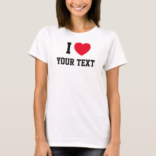 Camiseta Eu Amo Amor Vermelho Texto Personalizado