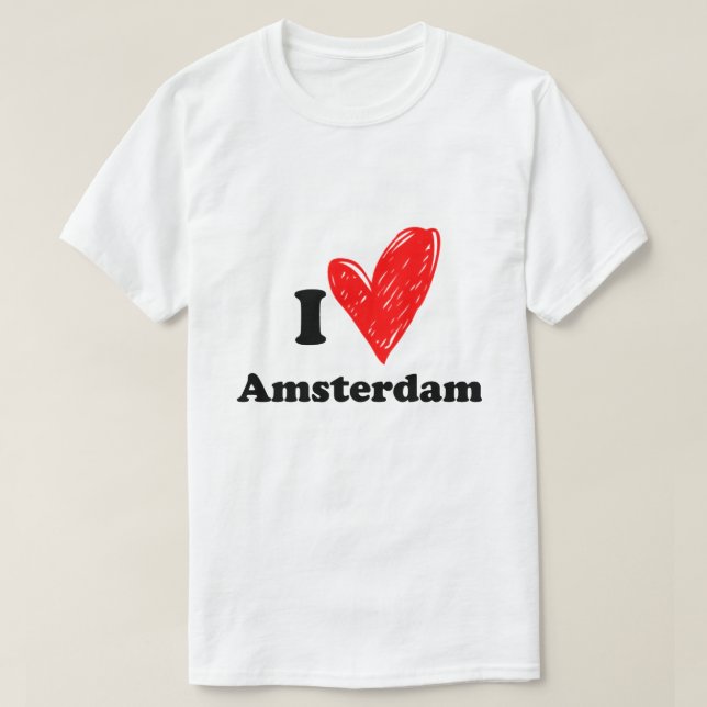 Camiseta Eu amo Amsterdã (Frente do Design)