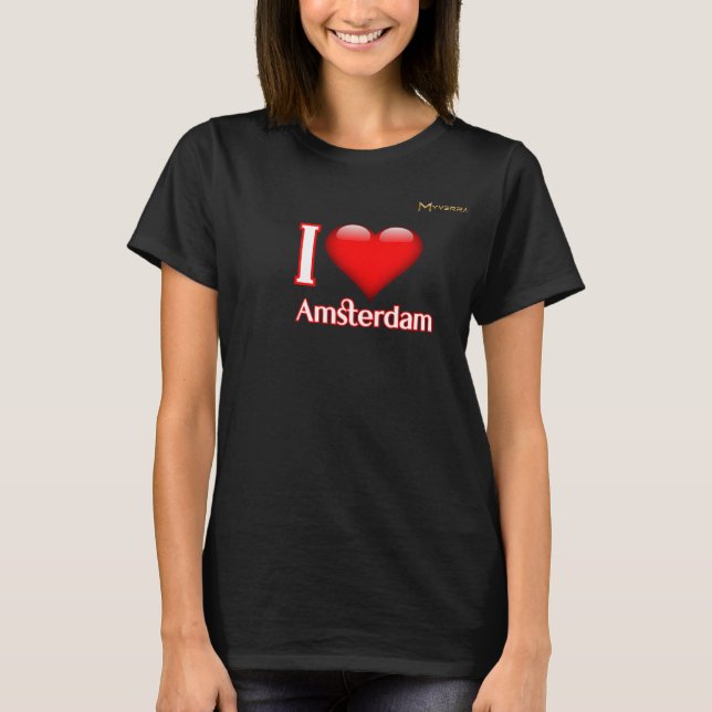 Camiseta Eu Amo Amsterdã (Frente)