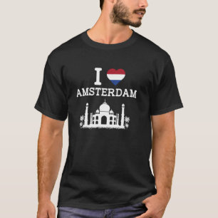 Camiseta Eu Amo Amsterdã Piada Engraçada Brincadeira Monume
