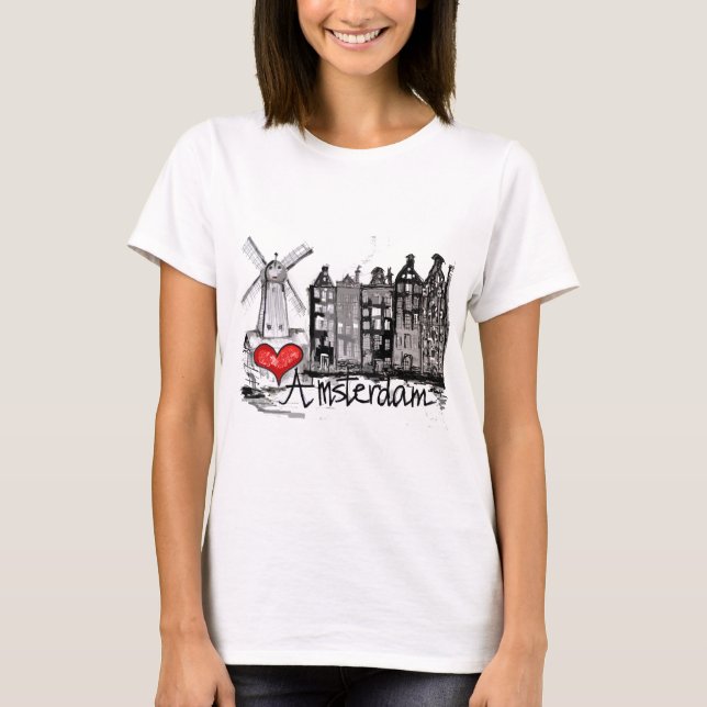 Camiseta Eu amo Amsterdão (Frente)