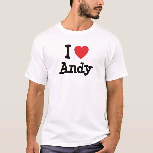 Camiseta Eu amo Andy coração personalizado (Frente)