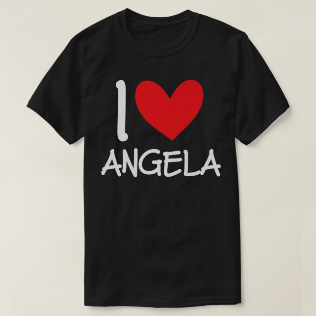 Camiseta Eu Amo Angela Nome Menina Personalizada Mulher BFF (Frente do Design)