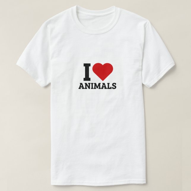 Camiseta Eu Amo Animais - Animais Em Moto (Frente do Design)