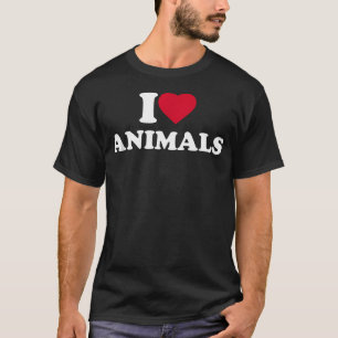 Camiseta Eu Amo Animais Eu Adoro Animais