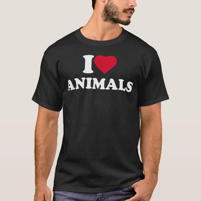 Camiseta Eu Amo Animais Eu Adoro Animais (Frente)