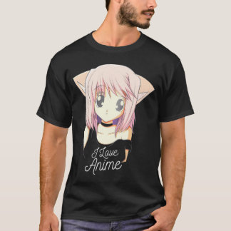 Camiseta Eu Amo Anime Anime Bonita Garota Japonesa Swea