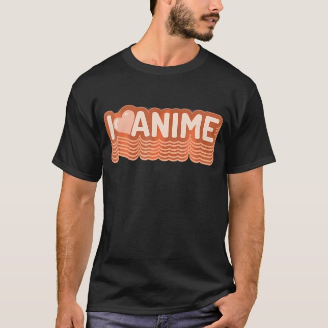 Camiseta Eu Amo Anime Coração Bonito (Frente)