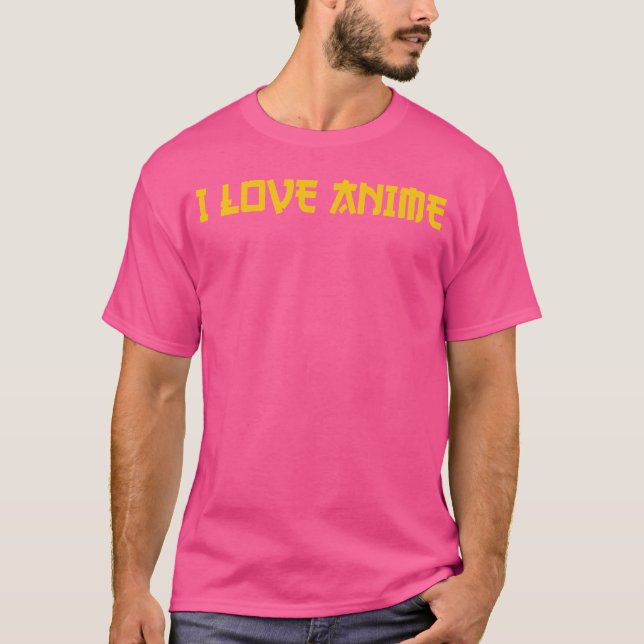 Camiseta Eu Amo Anime retrô (Frente)