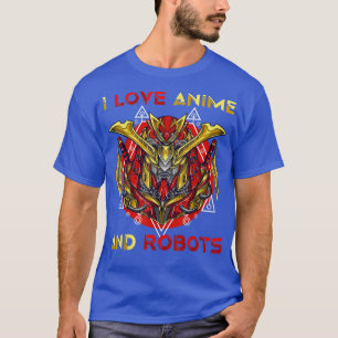 Camiseta Eu Amo Animes E Robôs Robôs Robôs Samurais Mang