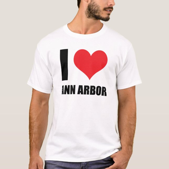 Camiseta Eu amo Ann Arbor (Frente)