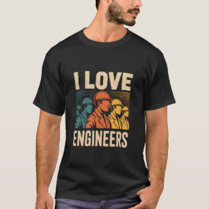 Camiseta Eu Amo Apreciação de Inovação de Engenheiros