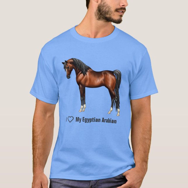 Camiseta Eu amo árabes Dark Bay Horse (Frente)