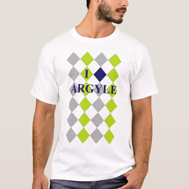 Camiseta Eu amo Argyle - homens! (Frente)